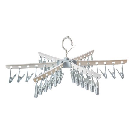 Roterende tørkestativ, klesklype, sokker, 36-klips klesklyper plast