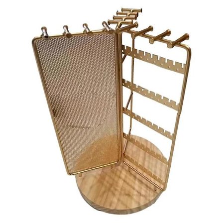 Roterande smyckesställ med vridbar ring, örhängen, förvaringsställ, halsband, armband, ställ för smyckesvisning [CO]