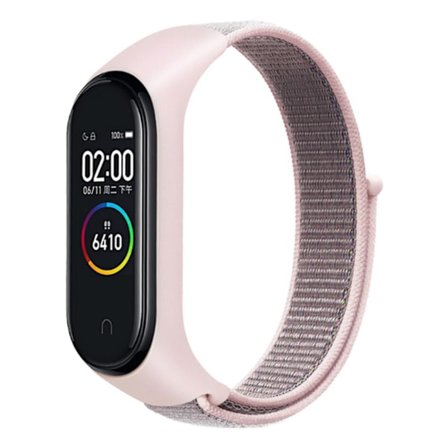Nylonranneke Xiaomi Mi Band 5/6/7 Pinkki