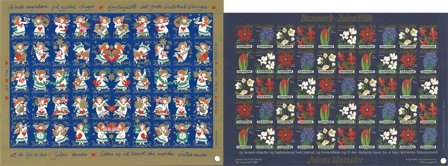 Danmark 1975-2004 - Dubletsamling af juleark i 1 ringbind - Postfrisk