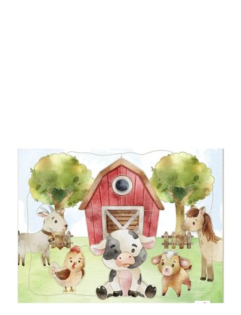 Frame Cardboard Puzzle - Farm Patterned Barbo Toys