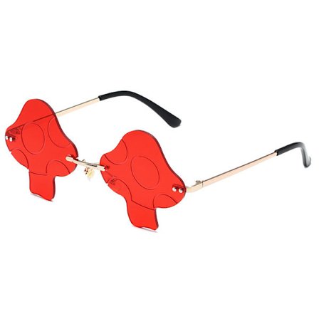 Svampsformade solglasögon för kvinnor Oregelbundna ramlösa glasögon Retro rave Party halloween solglasögon