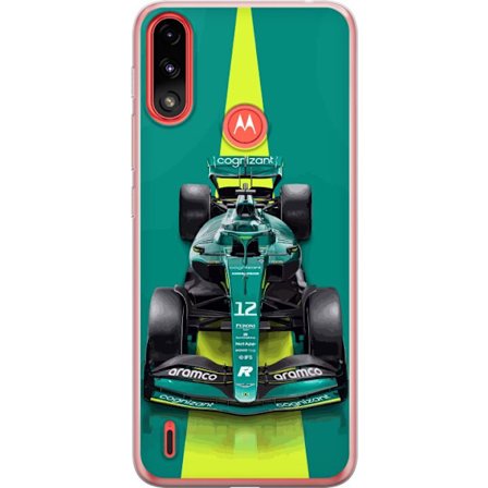 Yhteensopiva Puhelinkuori Motorola Motorola Moto E7 Power Aston Martinin Formula 1 -auto vihreässä kilpailumuotoilussa, jossa on moderni studiosentu