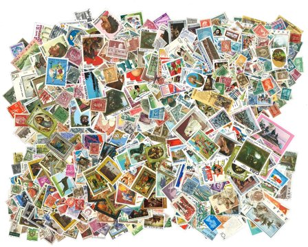 Hele verden - 3000 forskellige frimærker - Stemplet