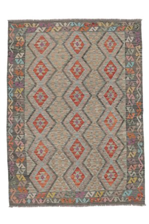 Kelim Afghan Old Style Tæppe Orientalsk Brun/Mørkegul (Uld, Afghanistan)