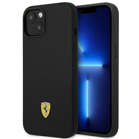 Ferrari FEHCP14MSIBBK iPhone 14 Plus 6,7" svart/svart hårdskal Silikon Metall Logo