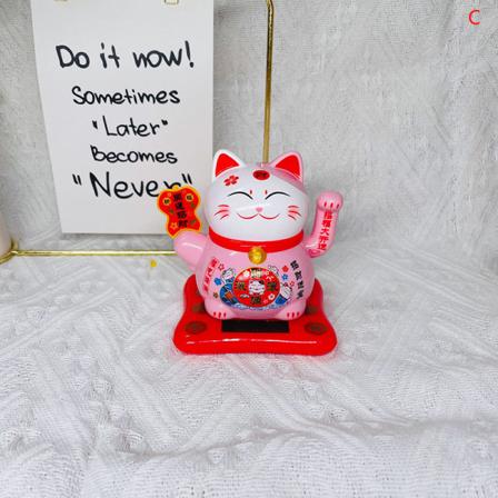 Bil Instrumentbræt Ornament Solcelledrevet Dansende Anime Lykkekat Swi C