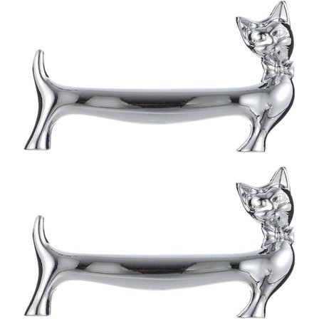 Sett med 2 Metall Chopstick Holdere Kattefigur for Kjøkken Hjem Restaurant Bord