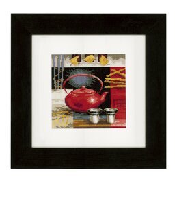 Broderikit Tavla Röd tekanna