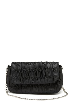 BUBBLEROOM Alice satin party bag Black Klær