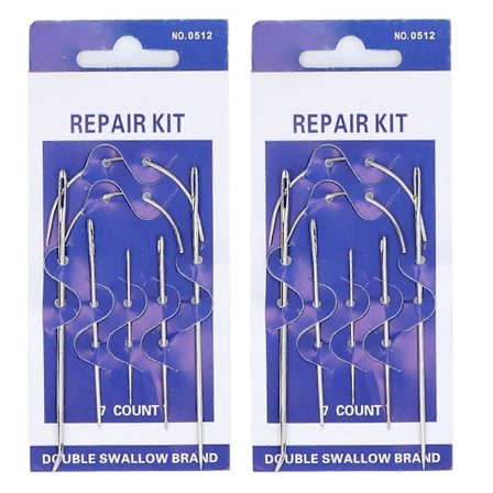 2 Sæt Lædernåle Kraftigt Håndsømningsværktøjssæt til Tæppe Lærred