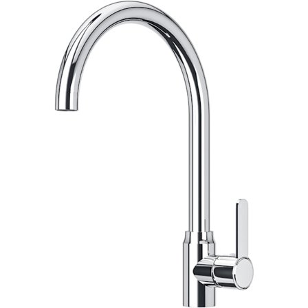 Køkkenarmatur med enkelt greb, køkkenblanderhane, 360° drejelig, varmt og koldt vand, velegnet til vask af grøntsager og frugt