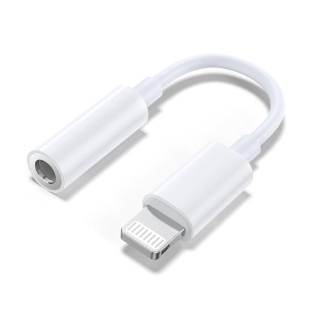 Lightning till 3,5 mm AUX-adapter - Vit