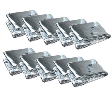 10 stycken nödfilt hopfällbar silver 210x160cm silver + silver