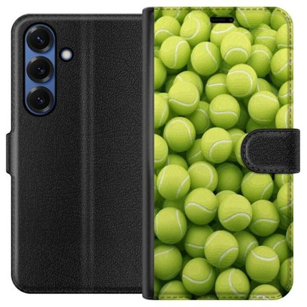 Kompatibel Tegnebogsetui til Samsung Samsung Galaxy S25+ Mønster af grønne tennisbolde i høj detalje, sporty motiv med gentagende tekstur og stærk