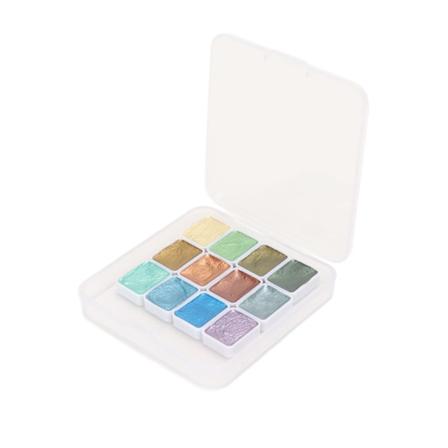 Vandfarvemalingssæt Bærbar Miljøvenlig Glitter Metal Solid Vandfarvemalingssæt til Kunstnerisk Kalligrafi Maleri