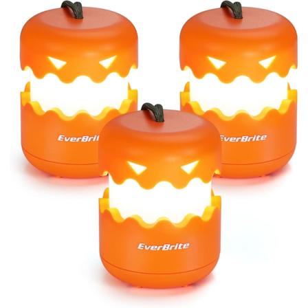 EverBrite 3-pak Halloween-lykter med gresskar, sammenleggbare Jack O Lanterns, små Halloween-lys for barn