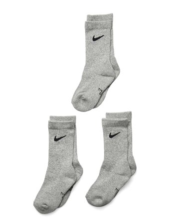 Nike 3W-3Pk Crew Sock - Grey - 27-35