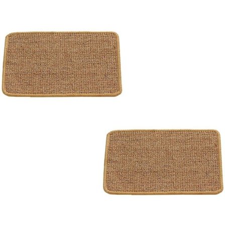 2 stk serie katteklørmatter, naturlige sisalmatter, beskyttelsesmatter og sofaer (11,8 x 14,9 tommer, brun)