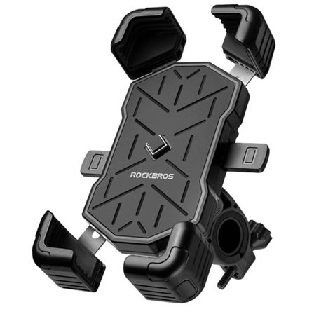 Mobilhållare i plast för cykelstyre med 360° rotation och automatisk låsning