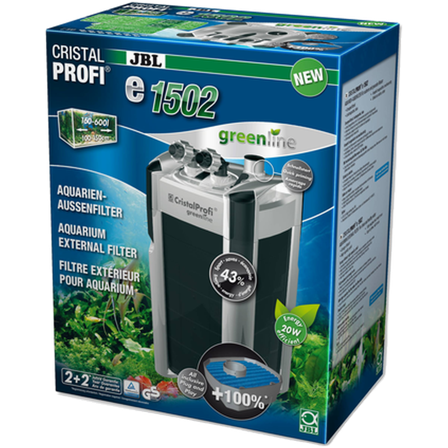 JBL - CristalProfi e1502 Greenline External Filter 1400L/h 1400 l/h - Akvaristikk - Pumper & filtre for akvarium - Utvendig filter - ZOO.no