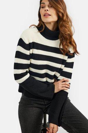 B. COPENHAGEN - Strik pullover med rullekrave - Sort