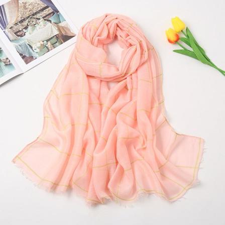 Skjerfsjal for kvinner 2022 Høst Vinter Stripet Varm Solbeskyttelse Uformell 15# light pink 190-75cm