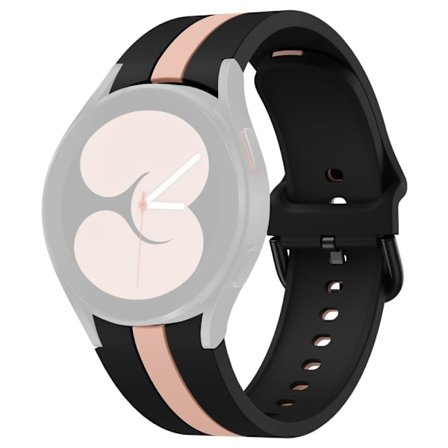 KALEBOL Samsung Galaxy Watch 20 mm klokkerem i silikon med to farger - Svart + Rosa