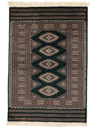 Tapis Pakistan Boukhara 3Ply 80X115 Noir/Marron (Laine, Pakistan)