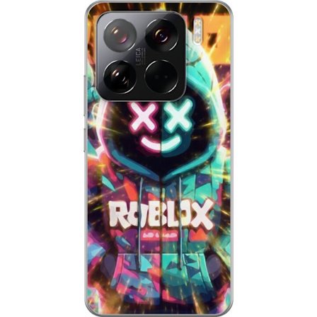 Kompatibel Mobilcover til Xiaomi Xiaomi 15 Pro Neonfarvet Roblox hættetrøje figur med lysende effekter og energifyldt baggrund, moderne gaming illus