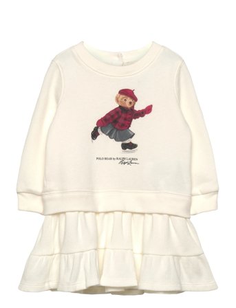 Polo Bear Fleece Dress & Bloomer Cream Ralph Lauren Baby