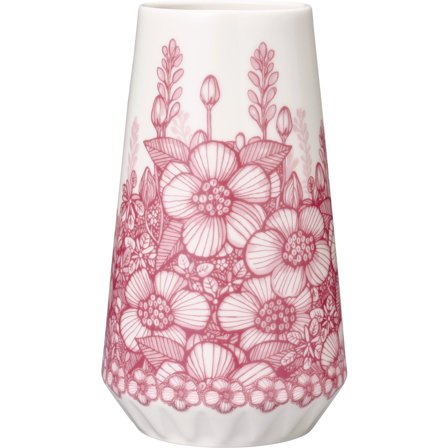 Arabia Huvila Vase 19 cm - Hvid og rosa | KitchenOne