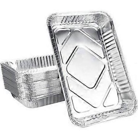 25 st Aluminiumformar för Ugn 31,6x21,2x4,2cm Stor Storlek Engångs Bakform Fettuppsamlingsform{TL}