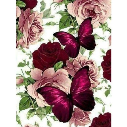 Butterfly Flower 5D rund fuld diamant maleri diamant