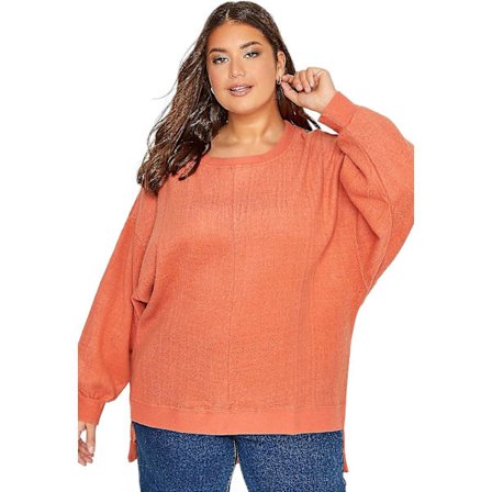 Mocha brun fleece sweatshirt för kvinnor plus size curve