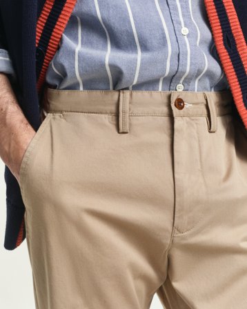 GANT Herren Regular Fit Twill Chinohose (36/36) Braun Beige