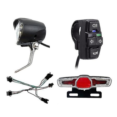 Elcykel 36v 48v Forlygte Forlygter Baglygter Baglygter Advarselslys Led Nat Spotlight Hea