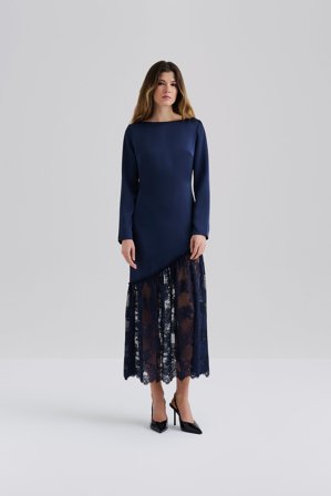 Malina - Suki midi dress - 32 - Dark Blue