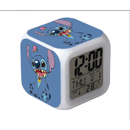 Liten storlek 3" 8cm, sydd, animation, LED digital väckarklocka