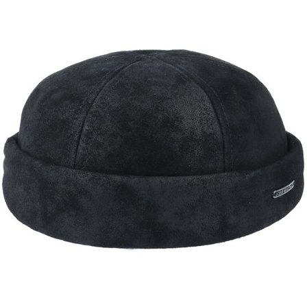 Stetson - Svart docker Beanie - Pig Skin Black Docker @ Hatstore