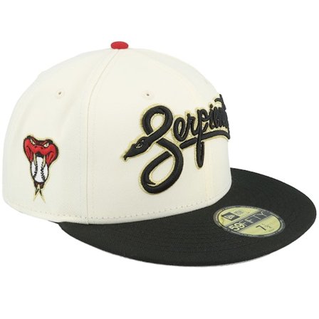 New Era - MLB Branco fitted Boné - Arizona Diamondbacks Polka Dot 59FIFTY Cc Chrome/Black Fitted @ Hatstore