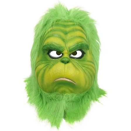 Grön Jultomte Latex Mask Universal Storlek Halloween Cosplay Kostym