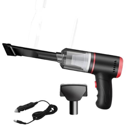 Autopölynimuri langaton lataus power kannettava mini-autopölynimuri kotiautoihin (viileä musta langallinen plug-in~automalli),
