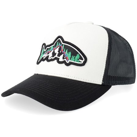 Skillfish - Kids Trout Mountain 3d White/Black A-frame Trucker Trucker White Cap - @ Hatstore
