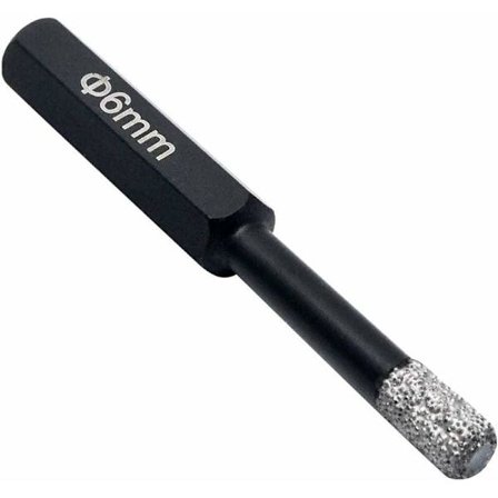 6 mm diamantbor med voks - til porcelæn, glas, keramik