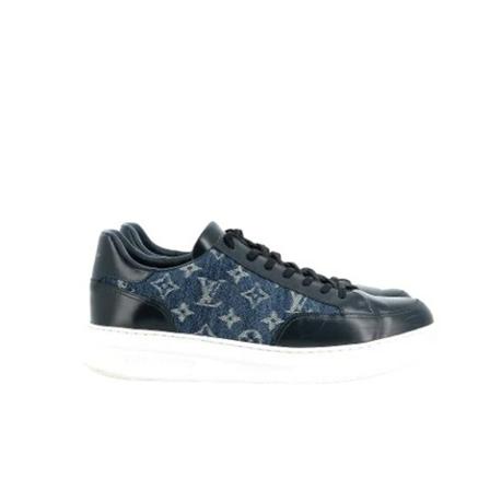 Louis Vuitton Vintage Pre-owned Leather Sneakers , Blauw , Heren , Maat: 44 EU