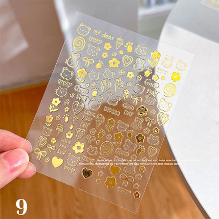 Tegnefilm Graffiti Sløjfe Ultra-tynd Nail Art Stickers Killing Hund Be