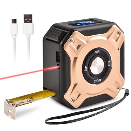 Lasermåler 2-i-1 Laserbånd 40 meter Oppladbar