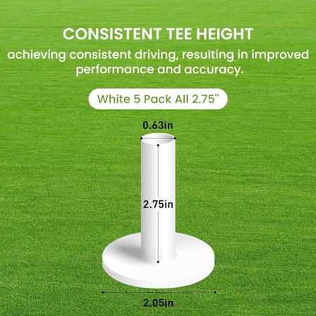 5 kpl Golf-kumiteet, Driving Range, Sekalaiset tai Samankokoiset Harjoitusmatolle White 5 Pack All 2.75''