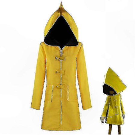 Little Nightmares Cosplay Kostym Unisex Gul Regnrock Halloween Outfit för Vuxna & Barn